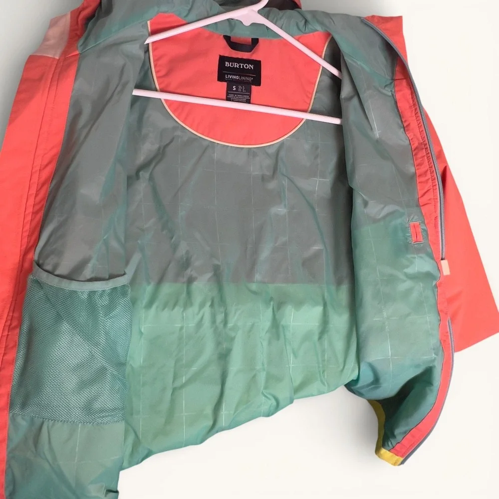 Burton Narraway Jacket Womens Small Colorblock Hooded Windbreaker Full Zip